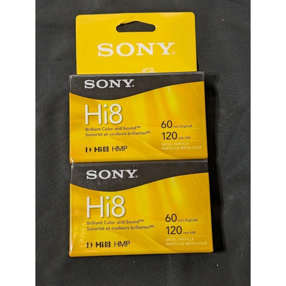 Sony Hi8 HMP Metal Particle Video Cassette Tape - 2 Pack (New/Sealed)